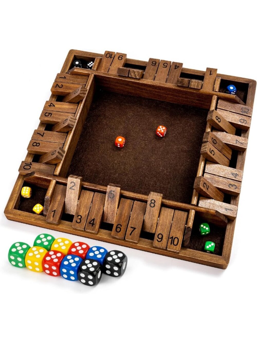 14" Large 4-Way Shut The Box Game - Fun Family & Party Wooden Board Game